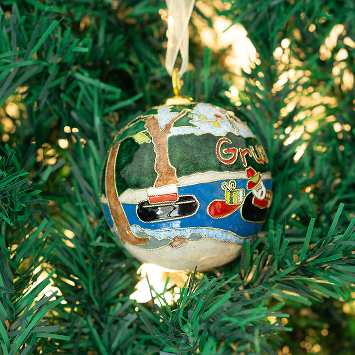 Cowboy Santa Rudolph Float Cloisonné Ornament #19133-O
