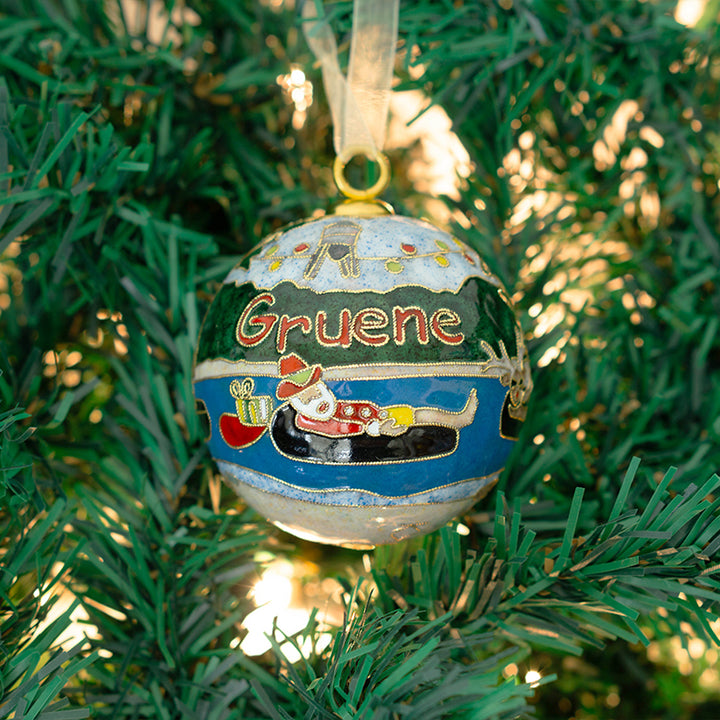 Cowboy Santa Rudolph Float Cloisonné Ornament #19133-O