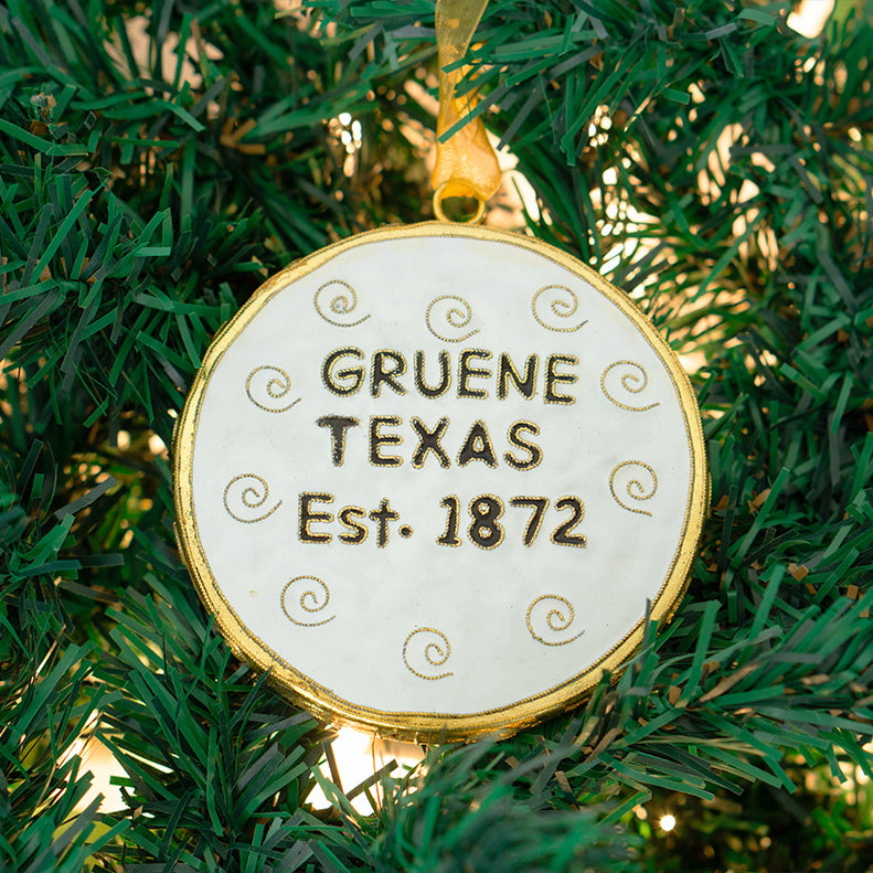 Gruene Water Tower Disk Cloisonné Ornament #18834-O