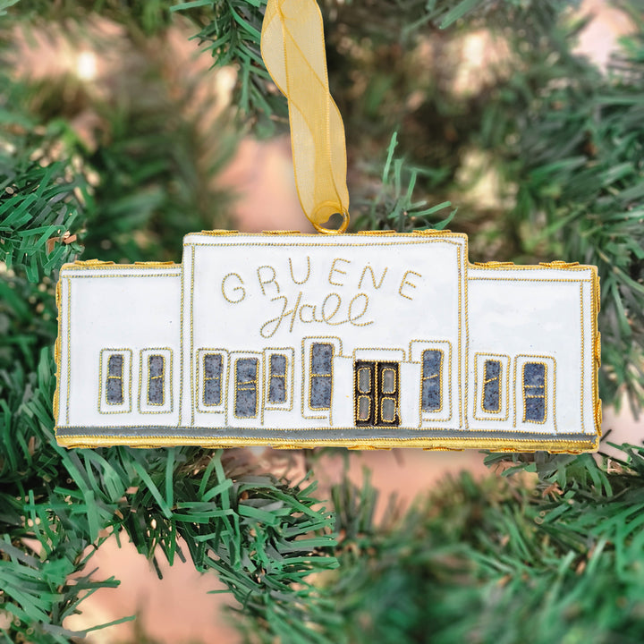 Gold Hall Building Cloisonné Ornament