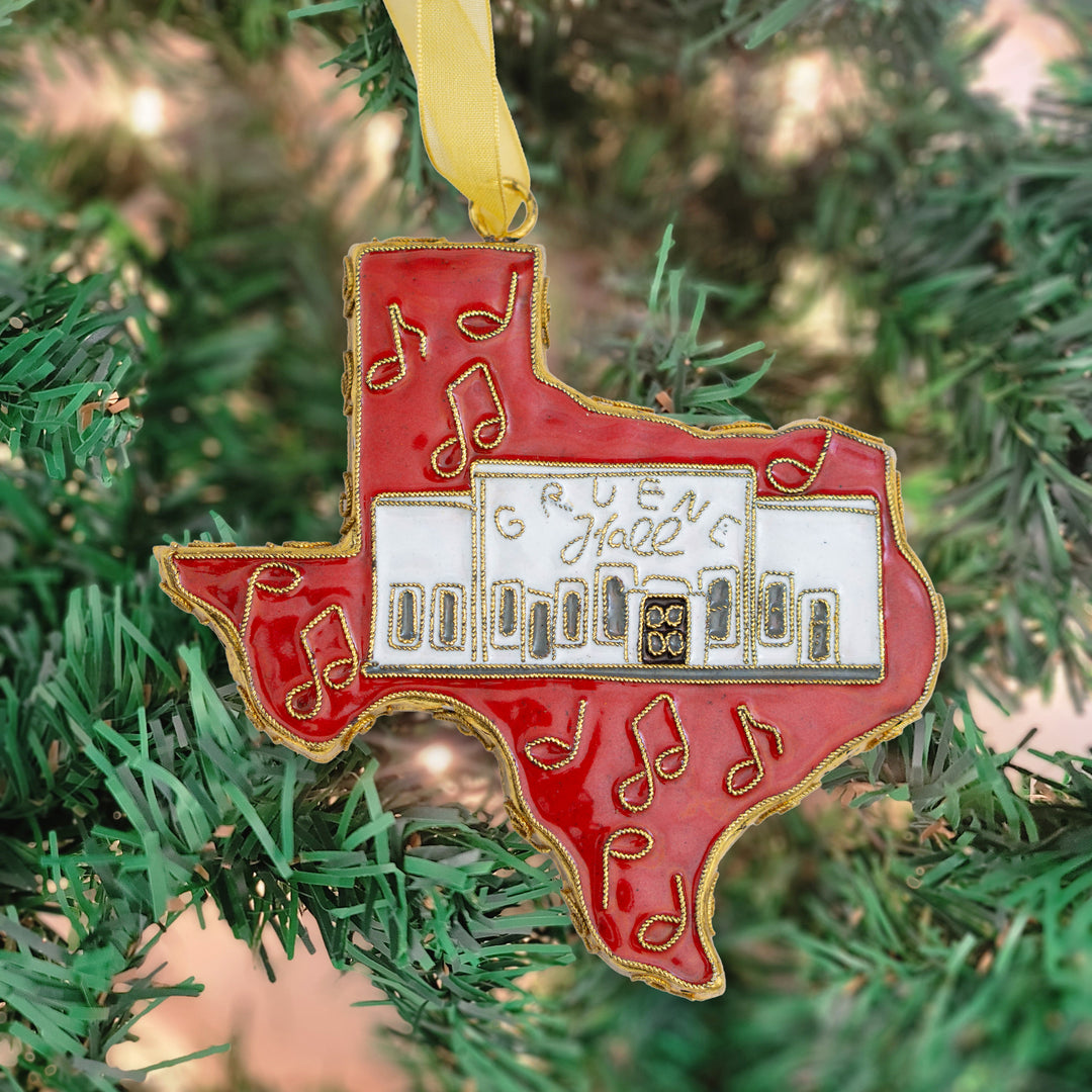 Gold Long Live Gruene Hall Cloisonné Ornament
