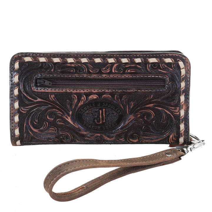 Rose Tooled Leather Wallet #LZW36