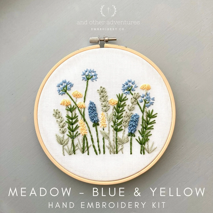 Meadow Blue & Yellow Hand Embroidery Kit #4085WS