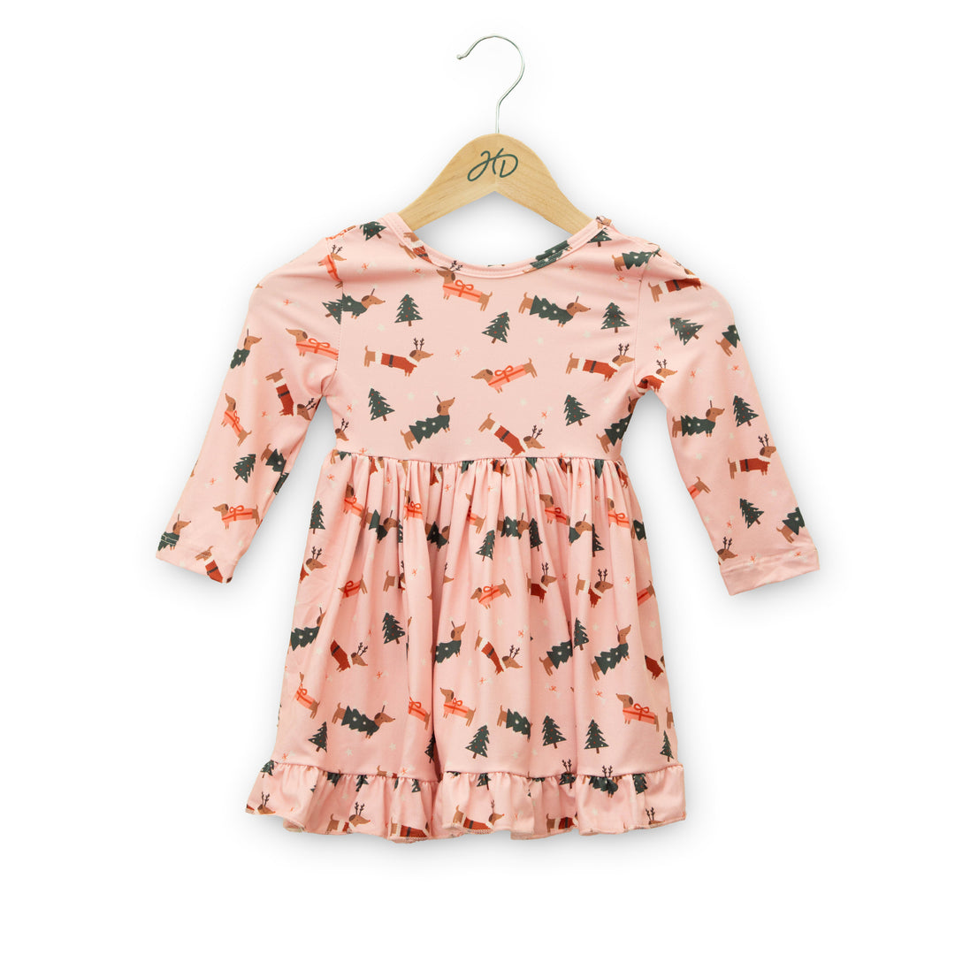Dachshund Through the Snow Ruffle Dress