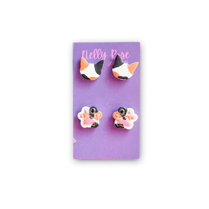 Cat Clay Earrings
