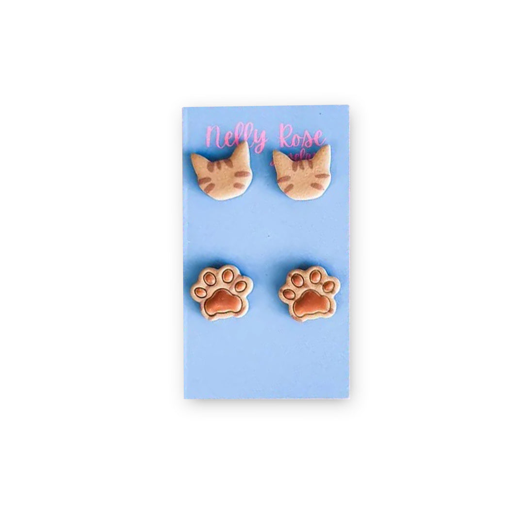 Cat Clay Earrings