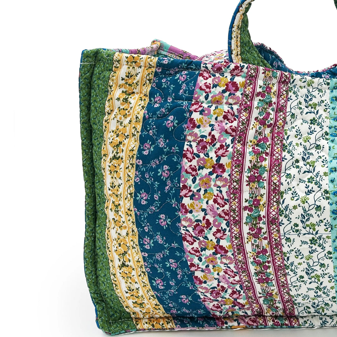 Paige Patch Stripe Quilted Tote Bag #QTB211JL