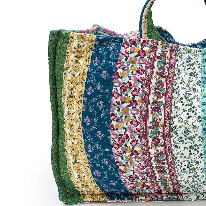 Paige Patch Stripe Quilted Tote Bag #QTB211JL