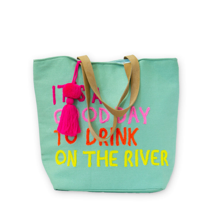 Drink on the River Tote Bag