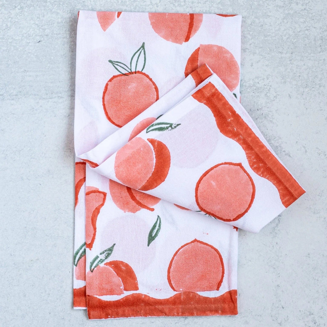 Fruit Block Print Tea Towel