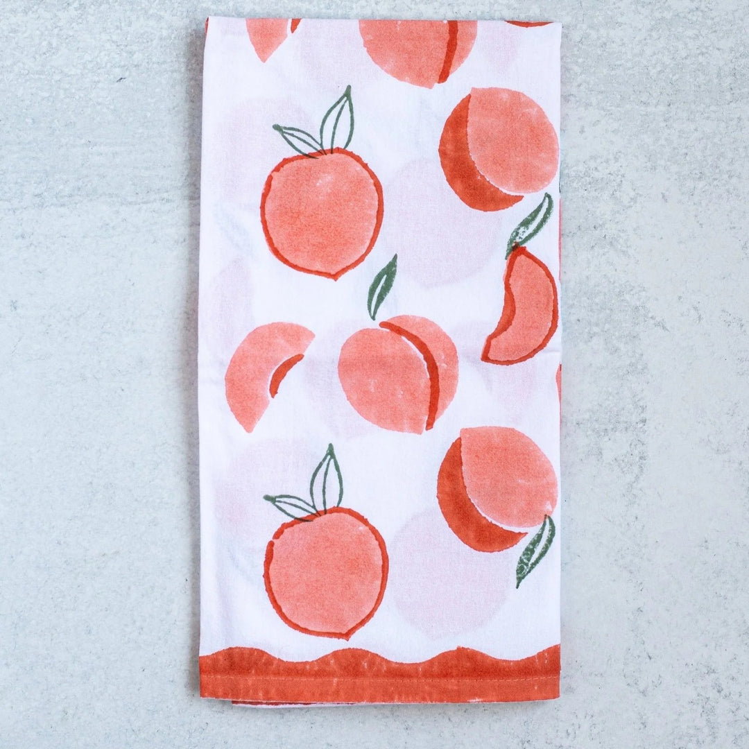 Fruit Block Print Tea Towel