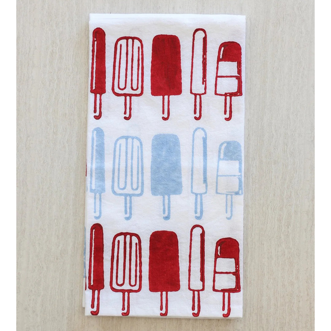 Popsicles Block Print Tea Towel