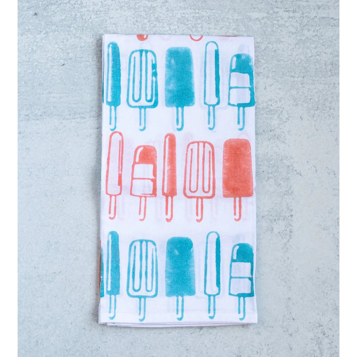 Popsicles Block Print Tea Towel