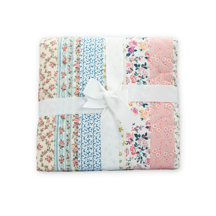 Patchwork Stripe Quilted Baby Blanket #QD9832BB