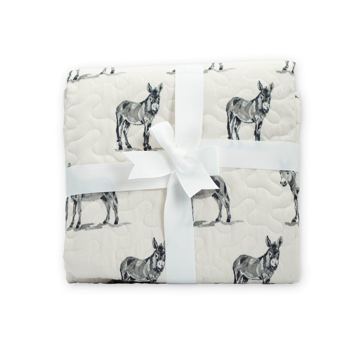 Donkey Icon Quilted Baby Blanket #QD9837KHBB