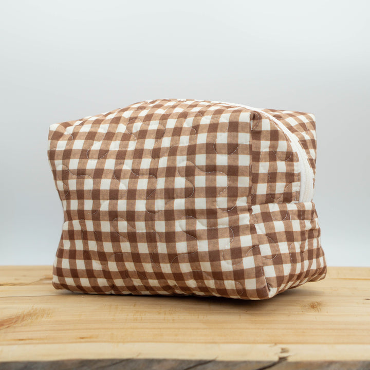 Anthia Gingham Quilted Makeup Bag #QMB191B-L