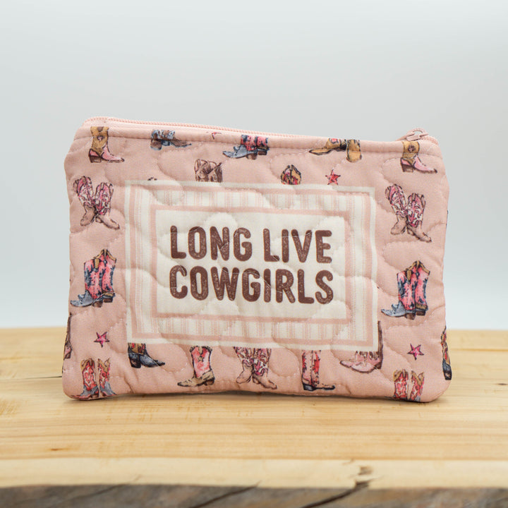 Long Live Cowgirls Quilted Zipper Bag #QMB233R