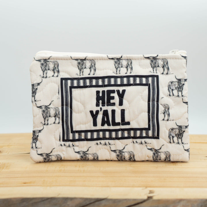 Hey Y'all Quilted Zipper Bag #QMB286KH