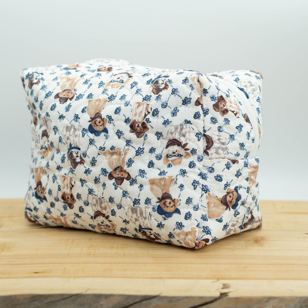 Cowboy Pups Quilted Makeup Bag #QMB310A-L