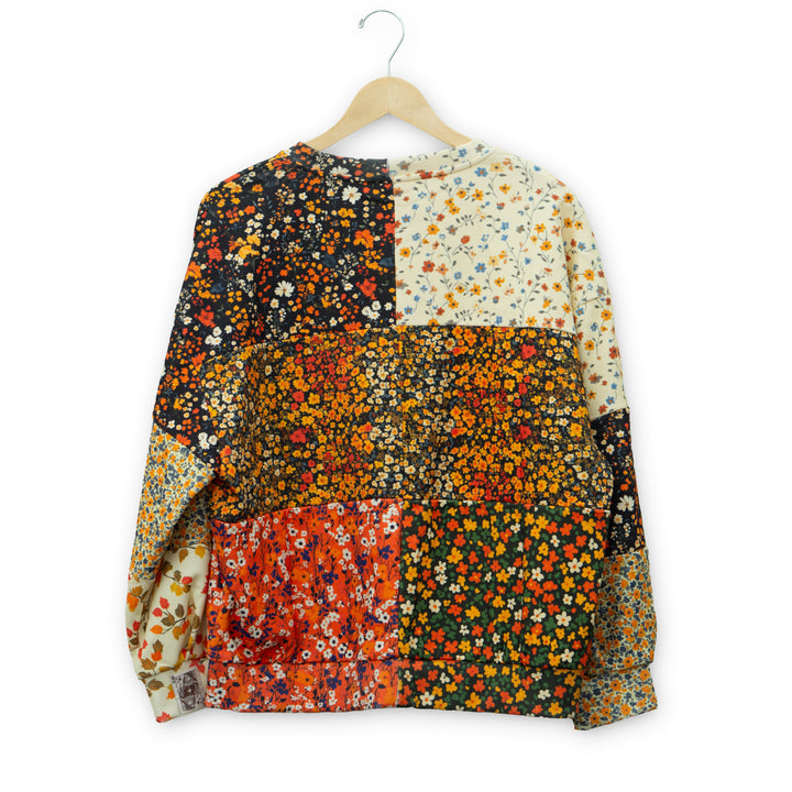 Colorblock Floral Gingham Pumpkin Sweatshirt #HOLID26N376