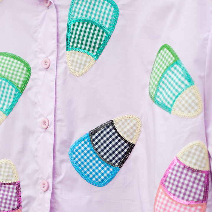 Gingham Candy Corn Shirt #HOLID26N478