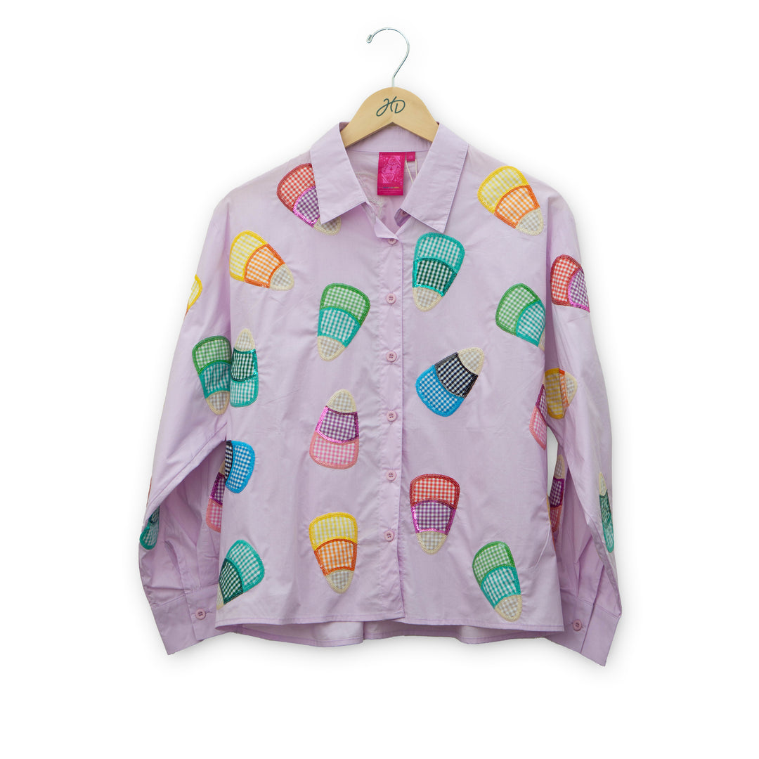 Gingham Candy Corn Shirt #HOLID26N478