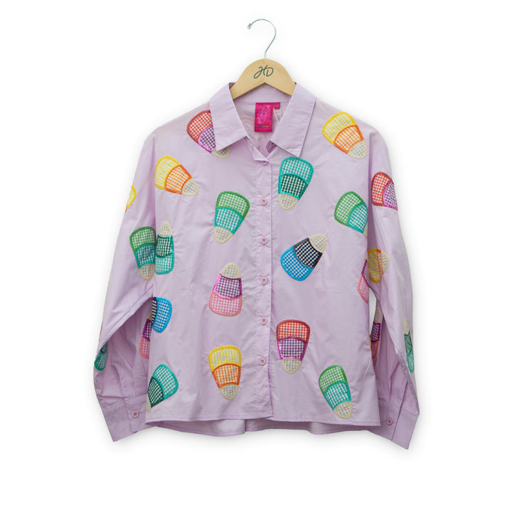 Gingham Candy Corn Shirt #HOLID26N478