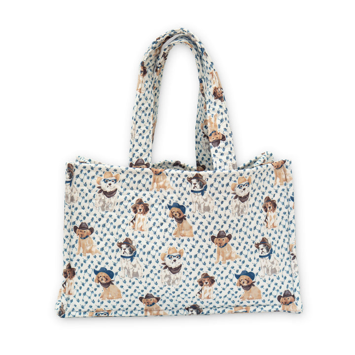 Cowboy Pups Quilted Tote Bag #QTB310A