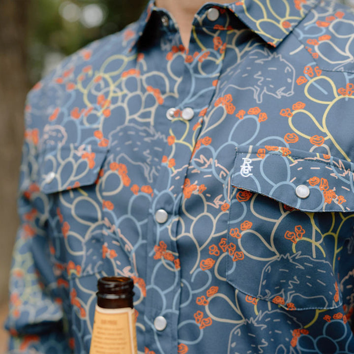 Javelina Paradise Long Sleeve Pearl Snap Shirt