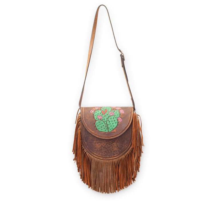 Prickly Pear Cactus Tooled Leather Purse #SB25
