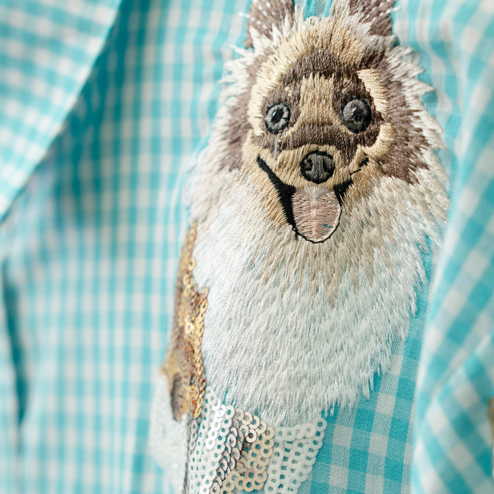 Gingham Dog Button Up Shirt #SP26055