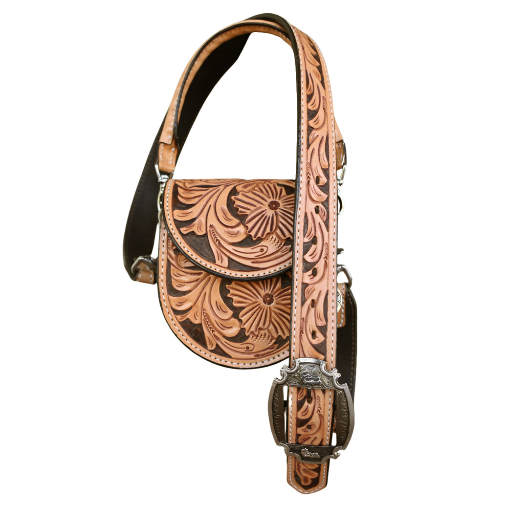 Small Sheridan Tooled Leather Saddle Bag #SSB01
