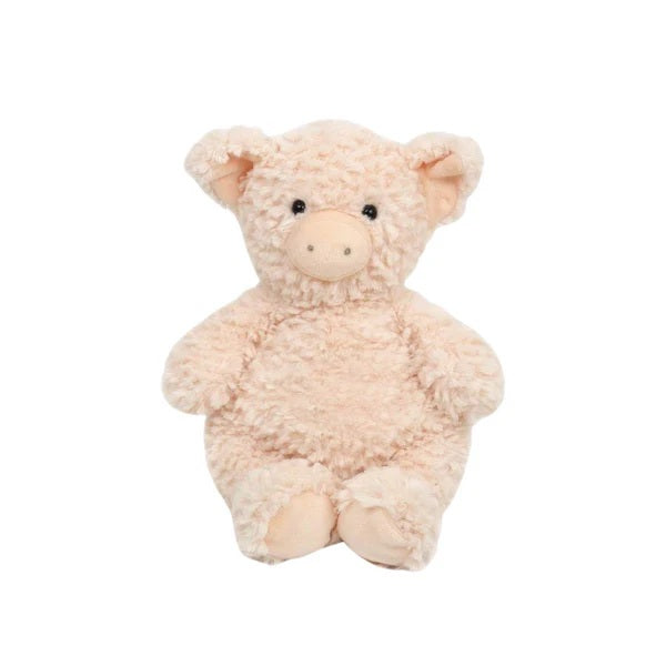 Plush toy resembling a pig on a white background