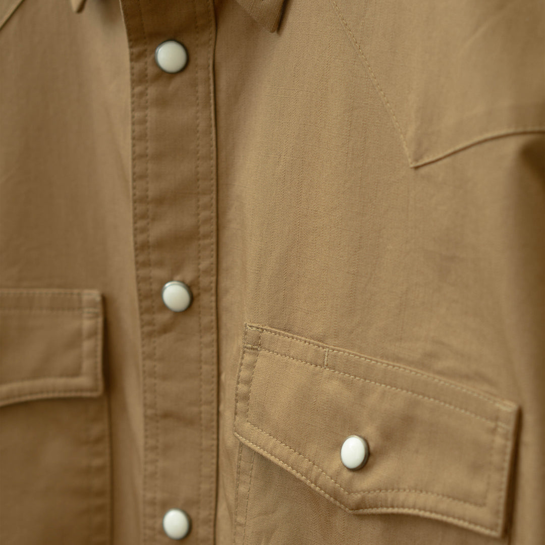 Slub Twill Pearl Snap Shirt