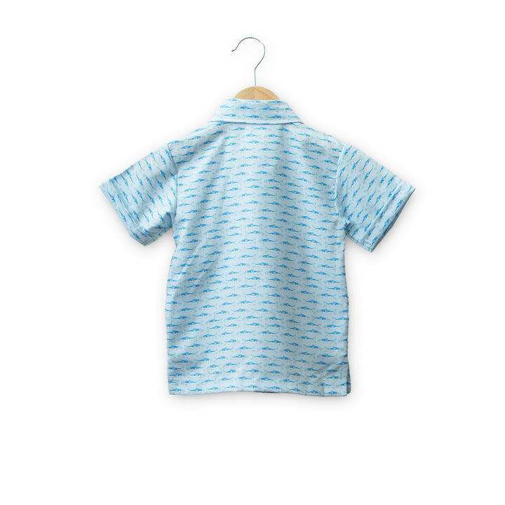 Kids Gone Fishing Guayabera Shirt