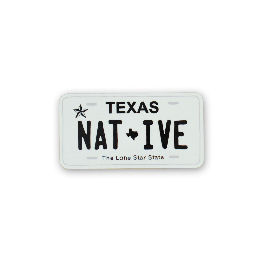 Texas Native License Plate Sticker