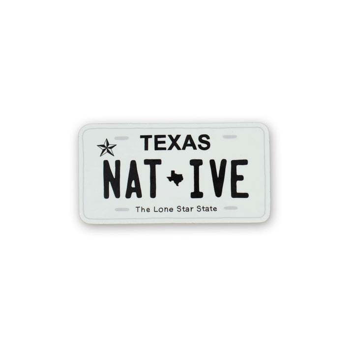 Texas Native License Plate Sticker
