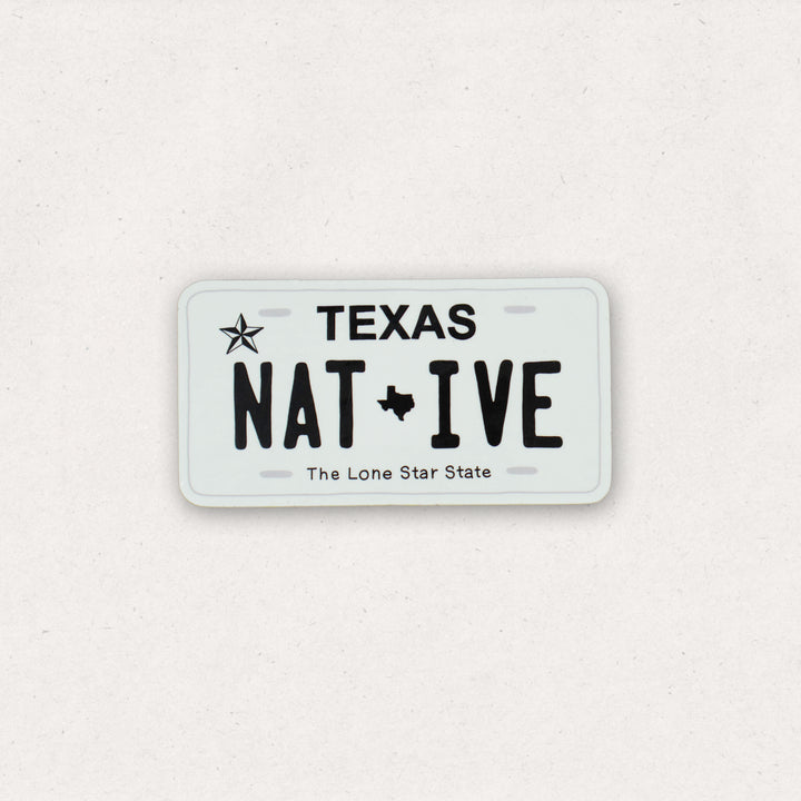 Texas Native License Plate Sticker