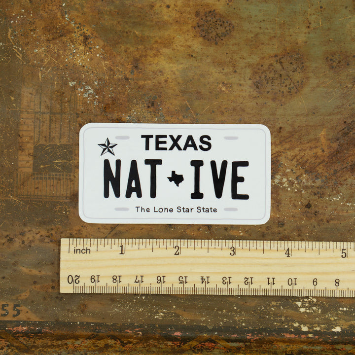 Texas Native License Plate Sticker
