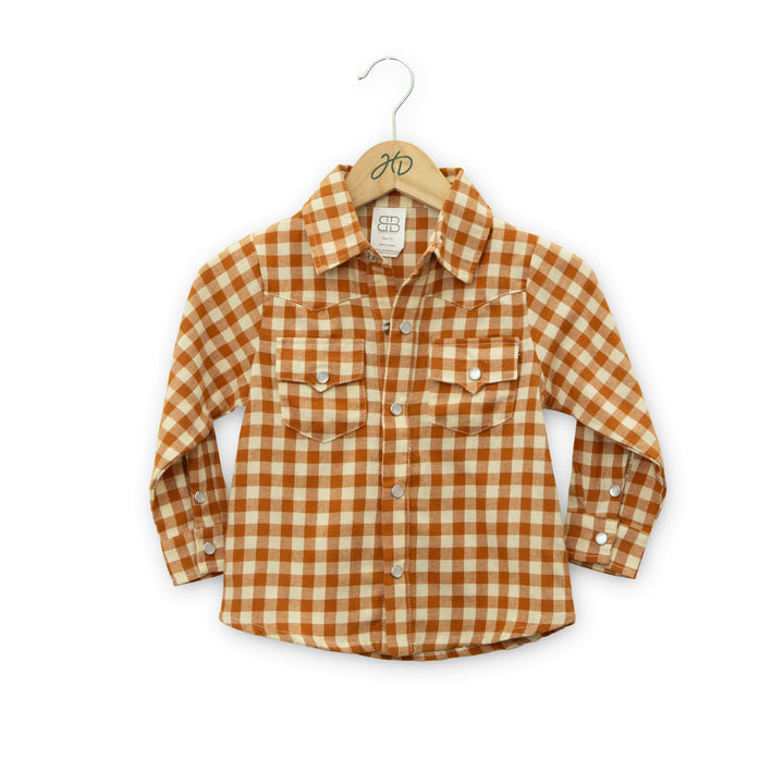 Kids Kasey Gingham Snap Shirt #BBFW2639