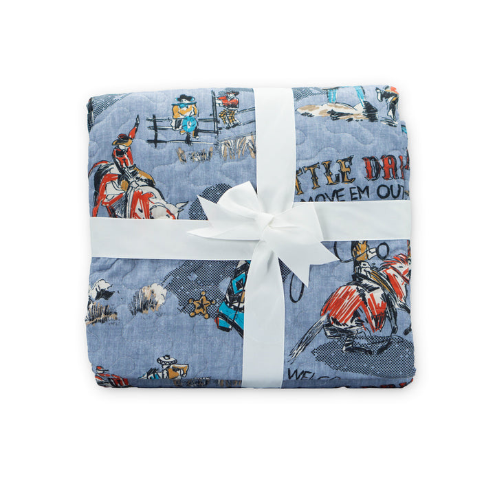Cattle Drive Quilted Baby Blanket