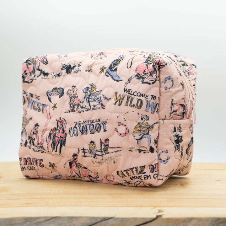 Cattle Drive Quilted Makeup Bag
