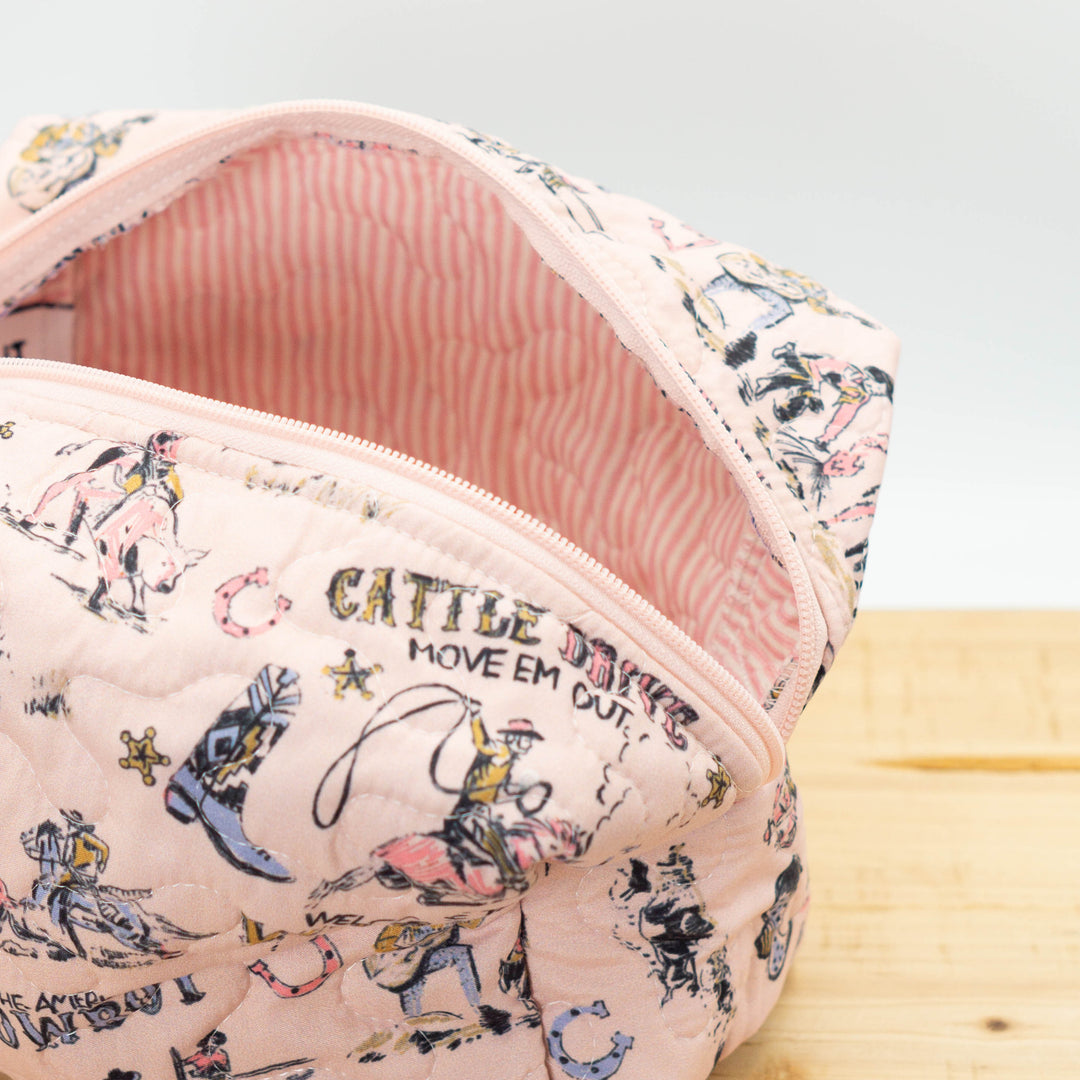 Cattle Drive Quilted Makeup Bag