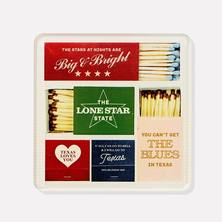 Texas Matchbook Acrylic Coaster Set