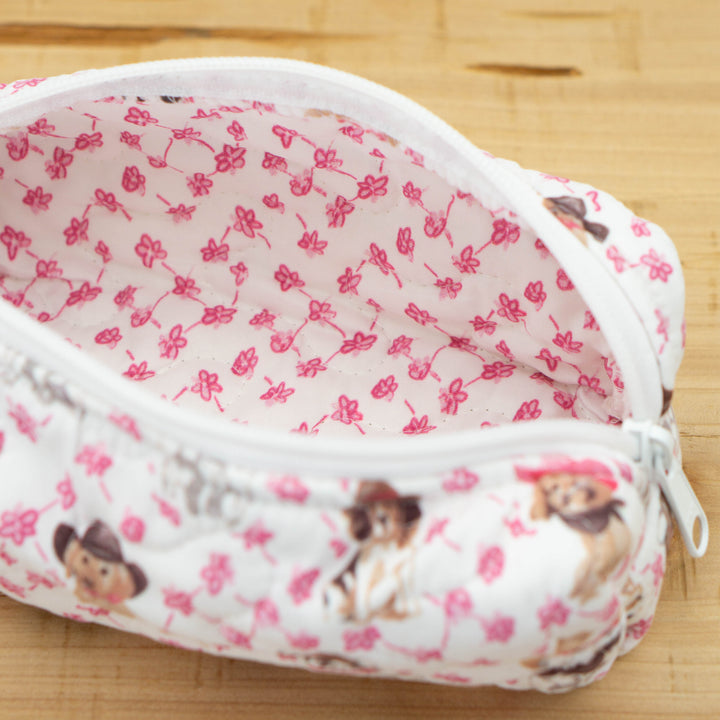 Cowboy Pups Quilted Small Hot Tools Bag