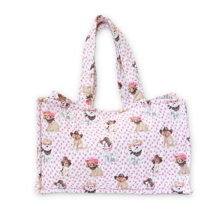 Cowboy Pups Quilted Tote Bag