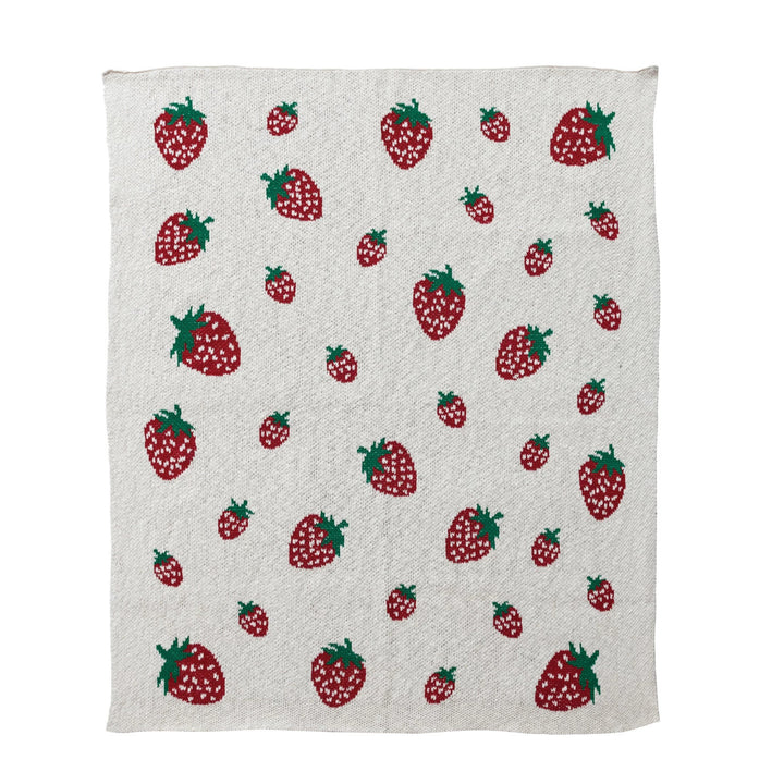 Strawberry Cotton Knit Blanket #DG1905