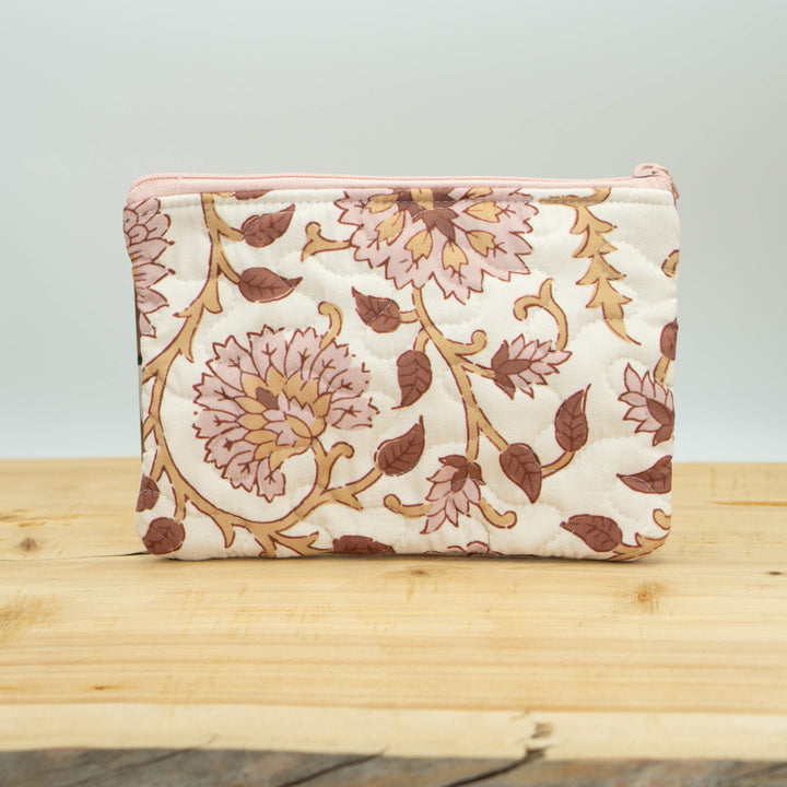 Heritage Scroll Quilted Zipper Bag