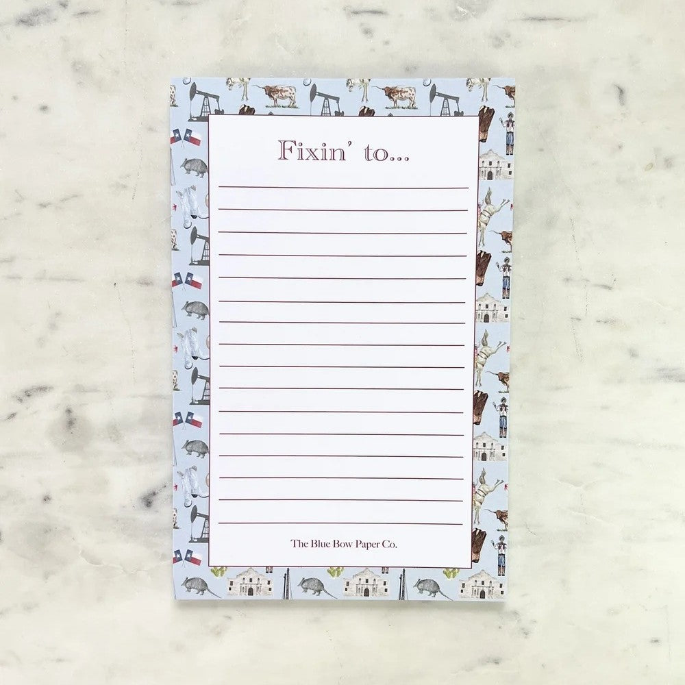 Blue Bow Large Notepad