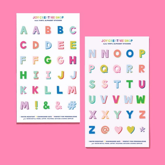 Mini Vinyl Alphabet Stickers